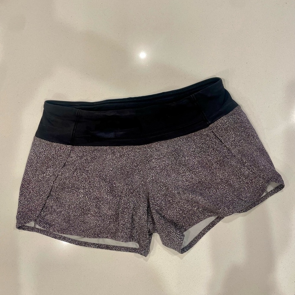 LULULEMON Women's Black and Gray Running Shorts